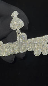 Personalized <b>Name</b> Charm Pendant Full Lab Grown Diamond Luxury Hip Hop Jewelry - Product Image 2