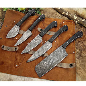 Damascus Steel Chef Knife Set Multi Piece Kitchen Cutting <b>Tools</b> With Balanced Handle For Cooking Preparation And Slicing Tasks - Product Image 5