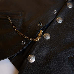 เสื้อกั๊กหนังแท้ของผู้ชายเสื้อแจ๊กเก็ตกันน้ำดีไซน์ตามสั่ง - Product Image 4