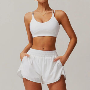 Ensemble de sport décontracté 2 pièces pour femme : soutien-gorge et short de yoga avec poches latérales – Vente en gros - Product Image 5