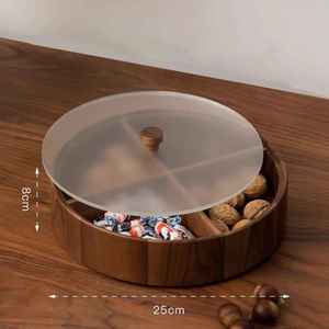 Eco-Friendly Wood Round Polished Dry Fruit & Chocolate <b>Box</b> for Modern Tabletop Storage Home & Wedding Decor-Lavie Creations - Product Image 2