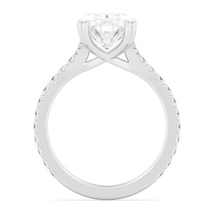 Anillo de Compromiso Glamuroso con Diamante Cultivado en Laboratorio de Corte Ovalado y Detalles Redondos en Oro Rosa de 10K, 5.60 CTW - Product Image 4