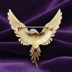 Broche de luxe en argent plaqué or 18 carats, motif Aigle glacé micro-pavé de moissanite, style Hip Hop, personnalisable, unisexe, pour mariage et anniversaire - Product Image 4