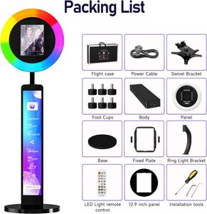 Support de photomaton portable avec compatibilité APP, télécommande, éclairage annulaire RGB et synchronisation musicale - Product Image 3