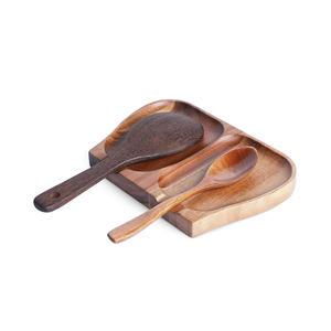 Soporte para cucharas de madera de acacia al por mayor para estufa, soporte para cucharas de buffet, soporte para cucharas de cocina de Vietnam - Product Image 1