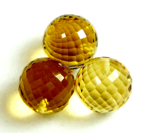 Excellentes pierres précieuses de citrine naturelle de haute qualité, rondes, facettées, en cabochon, pour la fabrication de bijoux. - Product Image 1