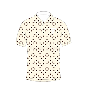 Polo de Manga Corta para Hombre, Color Beige con Puntos, Estilo Casual de Verano, Cuello con Botones, Logotipo Estampado en la Parte Delantera - Product Image 4