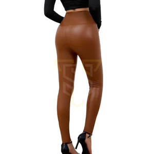 Nouveautés Legging en cuir pour femmes avec un design unique Pantalon à taille élastique à séchage rapide Legging moulant brillant de grande taille en stock - Product Image 3