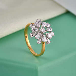 แหวนเพชรทองคำบริสุทธิ์ 9 กะรัต ขนาด 6 - เครื่องประดับที่หรูหราและสง่างาม - Product Image 5