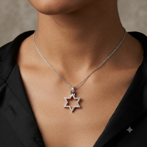 Delicado y Popular Collar con Colgante de Estrella de David Personalizado, Estilo Hip Hop, Plata de Ley 925 con Diamante Moissanita, Regalo - Product Image 2