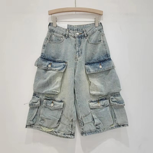 Jeans de Mezclilla Cargo para Mujer, Estilo Vintage, Lavados, Color Sólido, 100% Algodón Orgánico, Nueva Colección de Verano, Marca SFI - Product Image 4