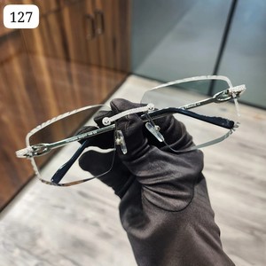 Trendy Bold and Shine Grey Lens <b>Round</b> Cut Certified VVS Moissanite Diamond Set Premium Stainless Steel <b>Frame</b> <b>Sunglasses</b> for Mens - Product Image 1