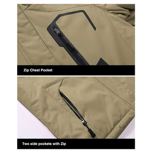 Chaqueta de Invierno para Hombre, con Capucha, Impermeable, Cortavientos, Forro Polar Grueso de Poliéster, para Senderismo al Aire Libre, Corte Regular - Product Image 4