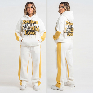 Survêtements Hip Hop Homme avec Broderie Effet Vieilli 2-en-1, Grammage Lourd, comprenant un Sweat à Capuche à Épaules Tombantes et un Pantalon de Survêtement à Jambes Larges - Product Image 1