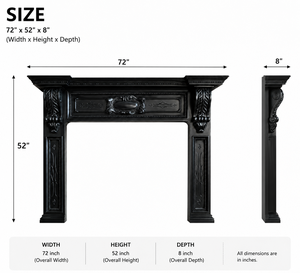 Black <b>Mantel</b> Surround Decorative Wooden Classic Carved <b>Mantel</b> Custom Sizes Custom Design Decorative <b>Mantel</b> Frame - Product Image 2