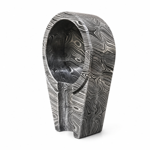 Jexmoo Custom Handmade Damascus Steel Premium Metal Smoking Pipe with Leather Sheath & Decorative Ashtray <b>Stand</b> Set Perfect Gift - Product Image 5