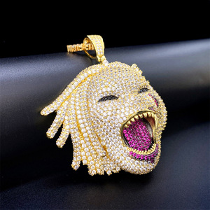 จี้หน้าฮิปฮอปแบบกำหนดเองสำหรับผู้ชาย จี้เพชรโมอิสซาไนต์ VVS ระยิบระยับ เครื่องประดับ 3 มิติ จี้เงินแท้ S925 - Product Image 6