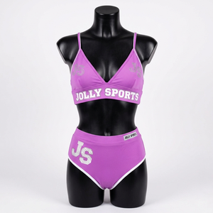 Women <b>Bikini</b> <b>Set</b> Nylon Spandex 220 GSM Way Stretch Quick Magenta Purple Black Cross Back Heat Transfer Logo Women <b>Bikinis</b> <b>set</b> - Product Image 4