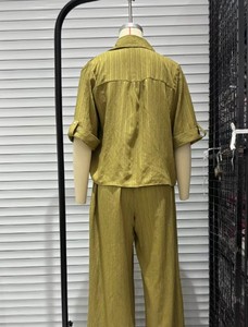 Camisa de Manga Corta para Mujer, Cuello Camisero, Color Sólido, Corte Holgado, Estilo Casual, Popelina, Todas las Temporadas, 100% Algodón - Product Image 2