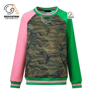 Vente en gros de vêtements Alpha Kapa pour femmes, sweat-shirt court à manches longues en polaire uni pour l'hiver, style streetwear - Product Image 3