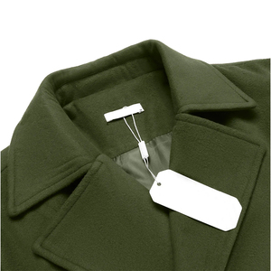 Top Quality Fall Winter Wool <b>Pea</b> <b>Coat</b> <b>Men's</b> Double Breasted Thickened Full Sleeve Stylish Outerwear Long Peacoat - Product Image 5