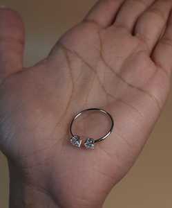 Anillo de Diamantes Cultivados en Laboratorio de 0.60 CT con 2 Piedras en Oro de 18K para Mujer |   Toi Et Moi |   Joyería nupcial moderna con certificación IGI - Product Image 6