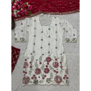 Ensemble de vêtements de fête pour femmes de créateur Sharara Plazzo Dupatta - Product Image 1