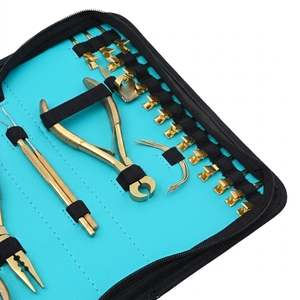 Kit d'outils d'installation d'extensions capillaires : Pince à micro-anneaux, Aiguille à boucles, Séparateur de cheveux, Outil de pose de bandes adhésives, Pinces de sectionnement - Product Image 4
