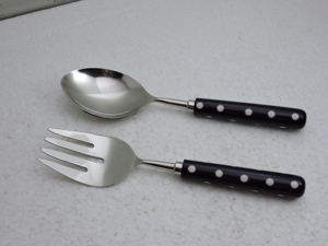 stainless steel salad server pair <b>resin</b> handle <b>table</b> utensil for catering banquet wedding restaurant wholesale export <b>uk</b> - Product Image 3