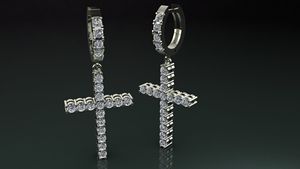 Boucles d'oreilles créoles croisées de luxe serties de moissanite pour hommes et femmes, en argent sterling 925, plaqué rhodium, style hip-hop - Product Image 3