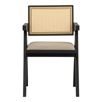 Chaise de salle à manger de style moderne du milieu du siècle, avec dossier en bois durable et assise rembourrée, pour la maison, le bureau, l'hôtel, l'appartement