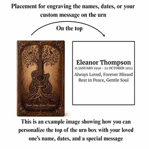 Personalized American Style Wooden Urn for Ashes Adult Engraved Guitar Tree <b>Memorial</b> Eco-Friendly Urn <b>Box</b> for Baby & PET - Product Image 2