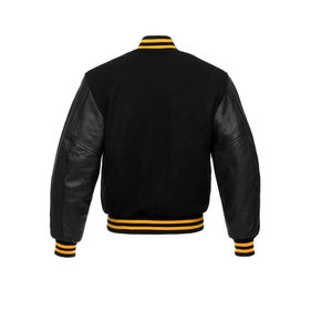 Blouson universitaire brodé en laine pour homme, style streetwear, col montant, logo frontal, OEM, le plus vendu - Product Image 5