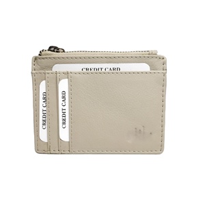 Leather Card <b>Holder</b> RFID Block Zipper Coin Purses Pocket <b>Wallets</b> Light Weight PVC Lining Fashionable Travel Business Wholesale - Product Image 1