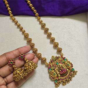 Golden Bead Temple Necklace-Fine Beaded Jewelry - Product Image 2