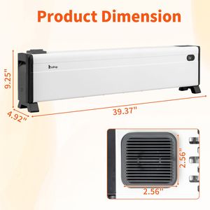 Radiateur électrique infrarouge 1500W avec télécommande, 3 niveaux de chaleur, humidificateur intégré, minuterie 12H - Product Image 4