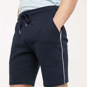 Pantalones Cortos Bermuda de Algodón de Color Sólido para Hombre con Raya Lateral y Cintura Elástica para Uso Casual - Product Image 3