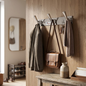 PROMIXO 3 Hook Wall Organizer Stainless Steel Rust Resistant Metal Coat Rack Modern Clothes <b>Hanger</b> for Home Bathroom Kitchen - Product Image 6