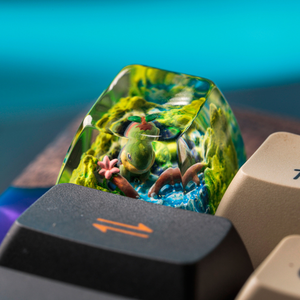 Keycaps Artisanat Forêt Mystique, Keycaps Artisanat Personnalisé, Keycaps Anime Mignons, Keycaps Verts, Ensemble de Keycaps, Keycaps en Bois - Product Image 3
