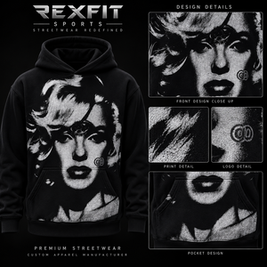 เสื้อฮู้ดดี้ผู้ชายสีดำลายกราฟิกทรงโอเวอร์ไซส์ ผ้าฟลีซ สตรีทแวร์ พิมพ์ลายภาพนามธรรม สวมใส่สบาย ผลิตจากผ้าฝ้าย 100% - Product Image 3