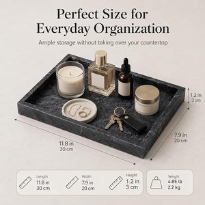 Trusted Manufacturer Luxury Marble <b>Vanity</b> Tray For Bathroom Counter Perfume Cosmetics Jewelry And Skincare Product Organization - Product Image 2