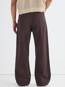 Jeans de Mezclilla para Hombre, Lavado Vintage, Algodón, Pierna Ancha, Color Sólido, Casual, Ecológico, Lavable, Corte Holgado, Tela de Algodón - Product Image 2