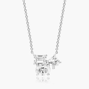 Fancy Cluster Lab-Grown Diamond <b>Necklace</b> In Yellow Gold - Product Image 1