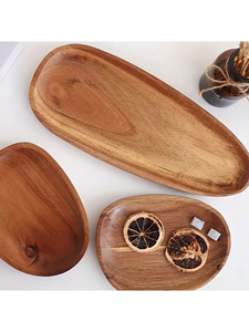 Bandeja de Madera Multiusos |   Plato de Madera Sólida Sostenible para Servir Comida, Té, Bocadillos y Decoración de Mesa - Product Image 3