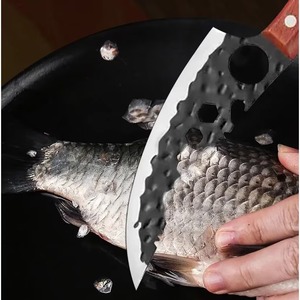 Cuchillo de carnicero de 6 pulgadas con orificio para el dedo, hecho a mano, forjado, para cocina, chef, deshuesar, pescar, cuchillo de carnicero. - Product Image 3