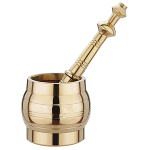 High Quality Brass Mortar And Pestle With Polish Finished For Manual <b>Coffee</b> And Spices <b>Grinder</b> Kitchenware Metal Imam Dasta - Product Image 1