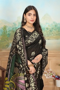 Sari en soie Banarasi de haute qualité, tenue de soirée, sari traditionnel indien avec tissage Zari pour femmes, prix d'exportation - Product Image 4