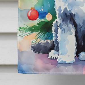 Gran Perro de Agua portugués CASA DE Navidad bandera Multicolor poliéster patio Banner arte poste decorativo colgante de pared para porche - Product Image 4