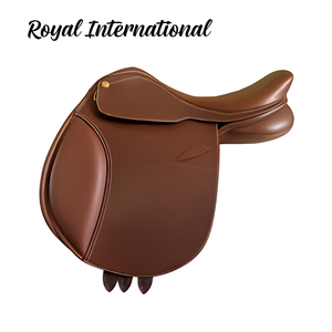 Selle d'équitation anglaise en cuir marron de qualité supérieure, selle de course équestre confortable avec siège rembourré, pour le saut d'obstacles, l'entraînement, le dressage et la compétition - Product Image 1