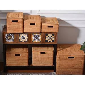 Cesta de Ratán Natural Tejida a Mano, Estilo Campestre, Ecológica, 20 cm, Anillo para Servilletas, Lujo Moderno, en Caja - Product Image 1